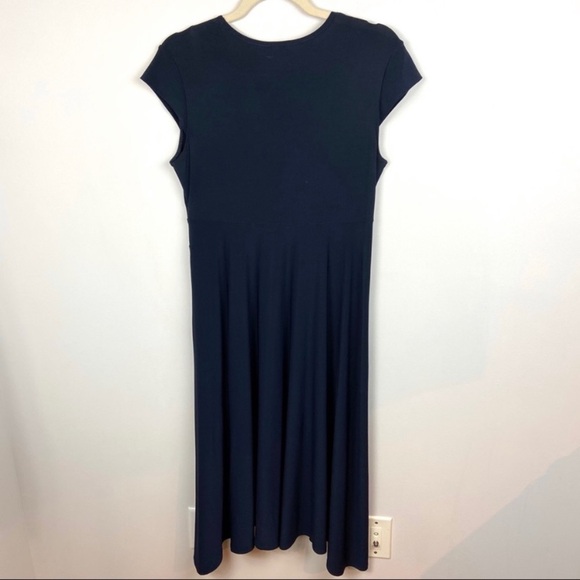 Sympli The Best Navy Blue Short Sleeve Dress Size 6 Stretch Canada V-Neck Jersey - Picture 5 of 8